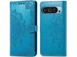 Google Pixel 10 Pro/Google Pixel 10 Cover - Similcuoio - Flip Cover Imoshion - Turchese