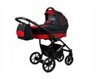 BabyLux® Largo | 2in1 Kinderwagen Bambimo | Black Red | Kombikinderwagen | Kinderwagenset | Buggy +