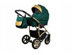 BabyLux® Gold Lux | 2in1 Kinderwagen Bambimo | Bottle Green | Kombikinderwagen | Kinderwagenset | Bu