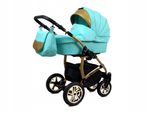BabyLux® Gold Lux | 2in1 Kinderwagen Bambimo | Mint | Kombikinderwagen | Kinderwagenset | Buggy + Ba
