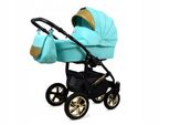 BabyLux® Gold Lux | 2in1 Kinderwagen Bambimo | Mint | Kombikinderwagen | Kinderwagenset | Buggy + Ba