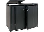 Coperchio Per Cestino A 2 Scomparti HWC-O67, Cestino Con Coperchio, Metallo 122X132X84Cm 53Kg ~ Antracite