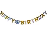 Lettera Ghirlanda Ghirlanda Buon Compleanno Decorazione 40° Compleanno Nero Bianco Argento Oro Olografica