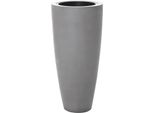 Vivanno Vaso Da Fiori In Fibra Di Vetro City Rotondo, Grigio Cemento Design Cemento - 37X80 Cm