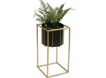 Dandibo Sgabello Per Fiori Con Vaso In Metallo Oro Nero Angolare S 45 Cm Supporto Per Fiori 96035 Colonna Per Fiori Supporto Per Piante Moderno Sgabello Per Piante