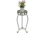 Sgabello Per Fiori In Metallo Verde Rotondo 75 Cm Portafiori 96008 L Colonna Per Fiori Portapiante Antico Sgabello Per Piante Vintage