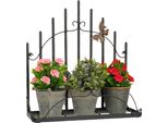 Dandibo Portafiori Da Parete In Metallo Nero 50 Cm Scaffale Da Parete 96237 Portafiori Scaffale Da Parete Portavasi Da Parete
