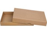 Scatola Pieghevole 13,6 X 18,6 X 2,5 Cm, Marrone, Con Coperchio, Cartone Kraft - Set Da 10