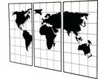 Decorazione Murale Mappamondo In Metallo 170X100 Cm Nero 3 Pezzi Segno Decorativo 210329 Quadro Murale Atlante Mondiale Decorazione Segno Parete Arte Murale