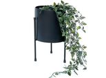 Dandibo Sgabello Per Fiori Con Vaso In Metallo Nero 32 Cm Supporto Per Fiori 96261 Colonna Per Fiori Supporto Per Piante Moderno Sgabello Per Piante