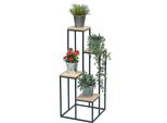 Dandibo Scala Di Fiori In Metallo Nero Legno 90 Cm Scala Di Piante Portafiori 96349 Colonna Di Fiori Portafiori Moderno Sgabello Di Fiori