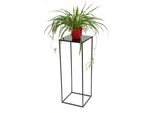 Dandibo Sgabello Per Fiori In Metallo E Legno Nero Quadrato 100 Cm Tavolino Per Fiori 96353 Colonna Per Fiori Sgabello Moderno Per Piante