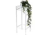 Dandibo Sgabello Per Fiori In Metallo Bianco Angolare Da 60 Cm 96314 M Tavolino A Colonna Per Fiori Sgabello Moderno Per Piante