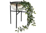 Dandibo Sgabello Per Fiori In Metallo Con Vaso Nero Argento 35 Cm Portafiori 96257 M Colonna Portafiori Moderna Sgabello Per Piante