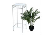 Dandibo Sgabello Per Fiori Bianco Metallo Quadrato 70 Cm Portafiori 96314 L Tavolino Colonna Per Fiori Portapiante Moderno Sgabello Per Piante