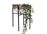 Dandibo Sgabello Per Fiori In Metallo Con Vaso Nero Argento 45 Cm Portafiori 96257 L Colonna Portafiori Moderna Sgabello Per Piante