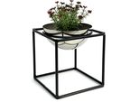 Dandibo Sgabello Per Fiori In Metallo Con Vaso Nero Argento 20 Cm Portafiori 96256 S Colonna Portafiori Moderna Sgabello Per Piante