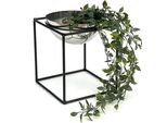 Dandibo Sgabello Per Fiori In Metallo Con Vaso Nero Argento 28 Cm Portafiori 96256 M Colonna Portafiori Moderna Sgabello Per Piante