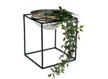 Dandibo Sgabello Per Fiori In Metallo Con Vaso Nero Argento 35 Cm Portafiori 96256 L Colonna Portafiori Moderna Sgabello Per Piante