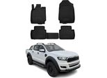 2012-2022 Ford Ranger 2 Porte Supercab Tappetini In Gomma Nera 4Pcs