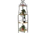 Dandibo Scaffale Angolare Con 4 Ripiani Scaffale Malega 12061 In Metallo E Legno 145 Cm Scaffale Da Bagno Scaffale Portaoggetti Scaffale A Scala