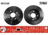 2X Disco Freno Trw DF3109 Per Honda Accord Vi Sedan (Ck Cg Ch CF8) 47Mm