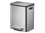 Eko - Cestino A Pedale Ecocasa 30 Litri - Acciaio Inox Plastica - Acciaio Inox Opaco