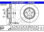 2X Disco Freno Ate 24.0128-0266.1 Per Chrysler 300 C Touring (Lx Le) 300 C