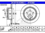 2X Disco Freno Ate 24.0110-0360.1 Per Peugeot 4007 (Vu_ Vv_) 4008 Suv