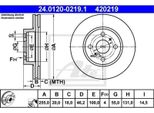 2X Disco Freno Ate 24.0120-0219.1 Per Toyota Iq (_J1_) 46 2Mm 131 0Mm 255 0Mm