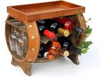 Dandibo Portabottiglie In Legno Per Vino Marrone 33 Cm 9064 Bar Portabottiglie Portabottiglie Piccolo Barile In Legno Con Portabicchieri