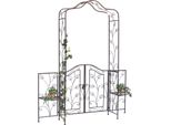 Dandibo Arco Di Rose Con Cancello In Metallo 101759 Cancello Da Giardino 236X186 Cm Traliccio In Ferro Battuto