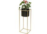 Dandibo Sgabello Per Fiori Con Vaso In Metallo Oro Nero Angolare L 70 Cm Supporto Per Fiori 96035 Colonna Per Fiori Supporto Per Piante Moderno Sgabello Per Piante