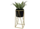 Dandibo Sgabello Per Fiori Con Vaso In Metallo Oro Nero S 47 Cm Supporto Per Fiori 96046 Colonna Per Fiori Supporto Per Piante Moderno Sgabello Per Piante