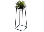 Dandibo Sgabello Per Fiori In Metallo Con Vaso Nero Argento 56 Cm Supporto Per Fiori 96078 M Colonna Per Fiori Supporto Per Piante Moderno Sgabello Per Piante
