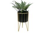 Dandibo Sgabello Per Fiori Con Vaso In Metallo Oro Nero Rotondo M 40 Cm Supporto Per Fiori 96039 Colonna Per Fiori Supporto Per Piante Moderno Sgabello Per Piante