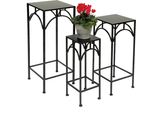 Dandibo Sgabello Per Fiori In Metallo Nero Angolare 50 - 70 Cm Supporto Per Fiori 96132 Set Di 3 Tavolino Colonna Per Fiori Supporto Per Piante Moderno Sgabello Per Piante