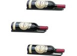 Dandibo Portavino Metallo Nero Set Di 3 Bottiglie Di Vino Portabottiglie 96419 Porta Scaffale A Parete Scaffale
