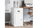 The Living Store Mobile Laterale Con Cassetto Bianco 40X50X75 Cm Materiale Legno