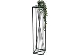 Dandibo Sgabello Per Fiori In Metallo Nero Quadrato 100 Cm Tavolino Per Fiori 96458 Colonna Per Fiori Design Moderno Sgabello Per Piante