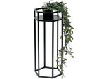Dandibo Sgabello Per Fiori In Metallo Nero Esagono 50 Cm Portafiori Colonna Per Fiori 96453 S Sgabello Per Piante Moderno Portafiori