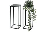 2X Dandibo Sgabello Per Fiori In Metallo Nero 50 Cm Portafiori 96315 S Tavolino Colonna Portafiori Moderno Portafiori Sgabello Per Piante