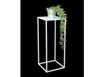 Dandibo Sgabello Per Fiori In Metallo Bianco Quadrato 70 Cm Tavolino Portafiori 96482 L Colonna Portafiori Moderna Sgabello Per Piante
