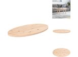 Vidaxl Piano Tavolo 70X35X2,5 Cm In Legno Massiccio Di Pino Ovale - Piani Tavolo