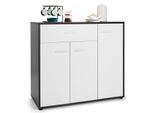 Costway Credenza Moderna, Mobile Da Cucina Con Cassetto, Protezione Antiribaltamento, 2 Scomparti E Ripiano Regolabile, Mobile Contenitore A 3 Ante Per Sala Da Pranzo, Soggiorno E Ingresso