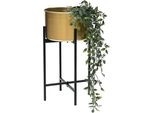 Dandibo Sgabello Per Fiori Con Vaso In Metallo Dorato Nero 50 Cm Supporto Per Fiori 96527 Supporto Per Piante Colonna Per Fiori Sgabello Per Piante Moderne