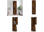 Vidaxl Credenza In Rovere Affumicato 34,5X34X180 Cm Materiale A Base Di Legno - Credenza - Credenze - Credenza - Armadio