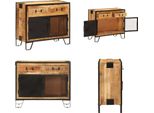 Vidaxl Credenza 80X31X66 Cm In Legno Massiccio Di Mango Grezzo E Metallo - Credenza - Credenze - Armadietto - Mobiletto