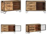 Vidaxl Credenza 100×31×60 Cm Legno Massiccio Di Mango Grezzo - Credenza - Credenze - Armadio Di Legno - Armadi Di Legno