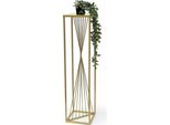 Dandibo Sgabello Per Fiori In Metallo Oro Quadrato 100 Cm Tavolino Portafiori 96567 Colonna Di Fiori Design Moderno Sgabello Porta Piante
